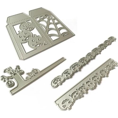4pcs/set Halloween Pumpkin Metal Cutting Dies Stencil Scrapbooking DIY Album Stamp Paper Card Embossing Decor Craft