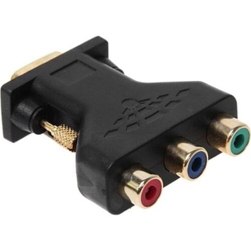 VGA to AV Adapter VGA to 3RCA Plug Converter Component Video Jack Connector M5TD