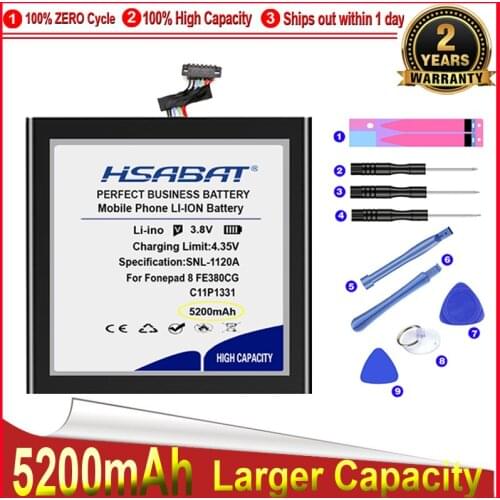 HSABAT 0 Cycle 5200mAh C11P1331 Battery for Asus Fonepad 8 FE380CG Tablet PC High Quality Replacement Accumulator