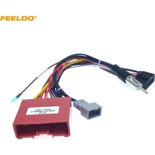 FEELDO Car Navi Radio 16PIN Adaptor Power Cable For Mazda 2/3/6 Ruiyi Audio Stereo 16Pin Wiring Harness #HQ4239