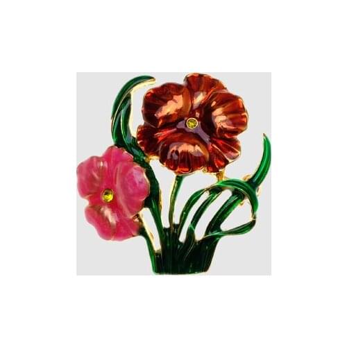 Amorita boutique design fashion jewelry red flower Brooches