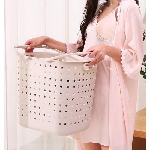 Large Storager Laundry Basket Plastic Handle Picnic Japan Style Laundry Baskets Bathroom Bin Cesta Colada Home Storage EH60LB
