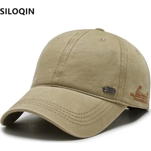 SILOQIN cotton baseball caps for men snapback cap adult mens sports caps adjustable size casual brand cap male bone fishing cap