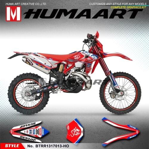 HUMAART Complete Graphics Kit Racing Logo Decals Stickers for Beta 250 300 350 390 430 480 RR 2013 2014 2015 2016 2017, Red