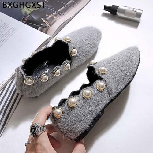 Fur Lolita Shoes Loafers Women Slip on Shoes for Women Flat Women Shoes Casual Women String Bead Zapatos De Mujer Zapatos Scarpe