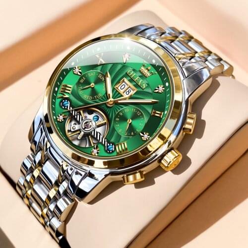 OLEVS 2021 Automatic Mens Watch Top Brand Luxury Mens Business Watch Exquisite Mechanical Waterproof Sports Fashion Watch