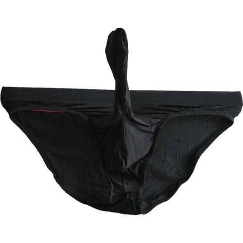 Mens shaft Briefs Ice Silk Softable Sexy Lingerie Gay Adult Men Underwear