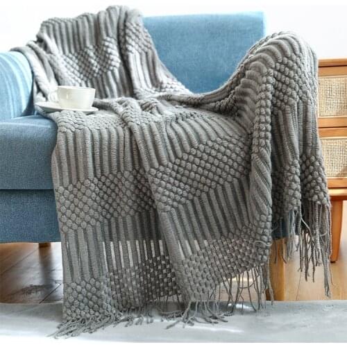 Soft Winter Bed Linen Sofa Cover Bedspread Home Decor Drop Shopping Knitted Throw Blankets For Beds with Tassel