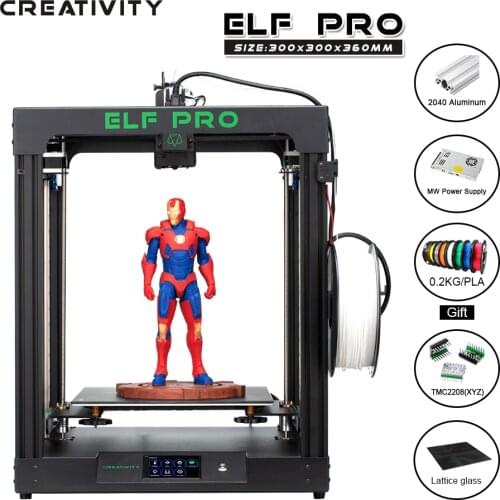 Creativity 3D printer kit 300X300X360 printing Area FDM Corexy ELFPRO 3dPrinter Uses Linear Guides, double Z axis is More Stable