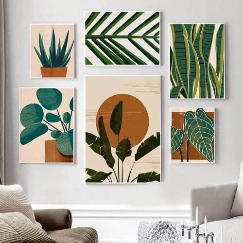 Wall Art Canvas Painting Plant Leaf Palm Botanical Prints Nordic Style Posters Home Decoration Picture Modern Living Room Decor