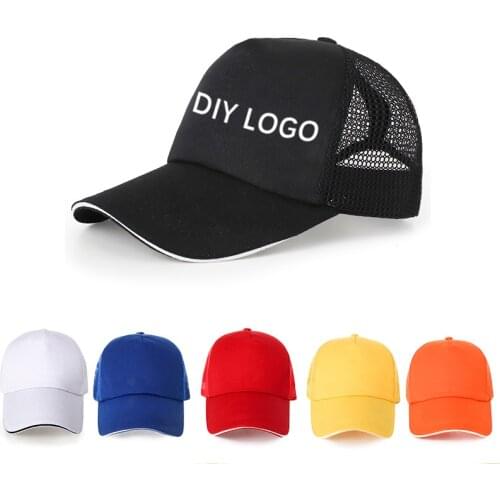 Children Spring Summer Adjustable Baseball Caps Boys Girls Streetwear Breathable Mesh Snapback Hip Hop Hat DIY Print Photo Logo