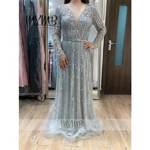 MYMB 2021 New Arrival Luxury Evening Gown Long Sleeve Wedding Party Mother Dress MY41126