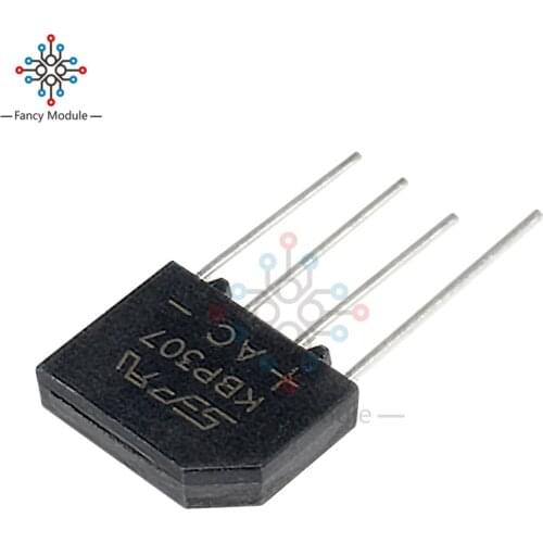 10PCS KBP307 Flat bridge Bridge Rectifier 3A 700V Single Phase Bridge AC To Dc Supply Inverter Provide Battery Charging Voltage