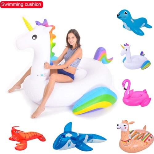 Unicorn Cartoon Swimming mount Inflatable pool Swimming Circle Seal Whale Swan Duck Crocodile Children Playing pool