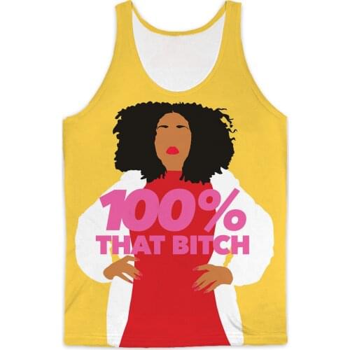 REAL American SIZE Lizzo ft. Confidence fashion 3D Sublimation Print Tank top - plus size 4XL 5xl 6XL