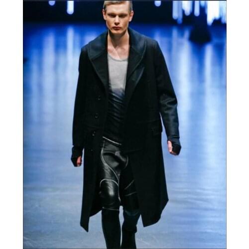 S-5xl New Autumn And Winter Youth Slim Warm Windbreaker In The Long Section Of Thick Knees Woolen Coat Mens Big Size Clothes