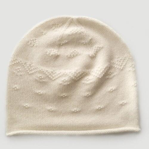Women Men Unisex Pure Cashmere Knitted Cap 100% NaturalCashmere Thicken Hat and Cap for Winter Warm Soft Hats
