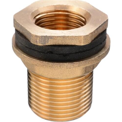 1/2" Female 3/4" Male Soild Brass Water Tank Connector Theaded Bulkhead Fitting Tank Hose Adapter For Aquarium Air Pump Supplies