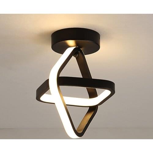 Modern LED Ceiling Lamp for Aisle Corridor Black Square Round Indoor Ceiling Lights In The Foyer Wall Bedroom Balcony Fixture