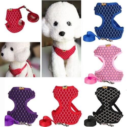 Rhinestone Mesh Cat Harness And Leash Set Breathable Adjustable Pet Vest Harness For Small Dog Cat Walking Harnesses Leads