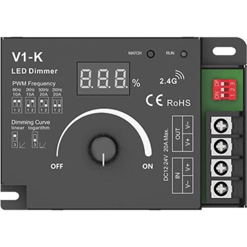 LED dimmer 12V knob brightness linear high frequency controller 24 volt light bar light box sign light and shade adjustment