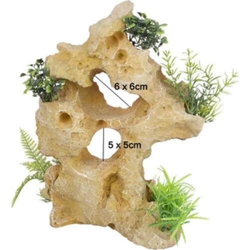 Mountain View Decor Rockery Landscape Rock Hiding Cave Tree Aquarium Ornament Fish Tank Decoration