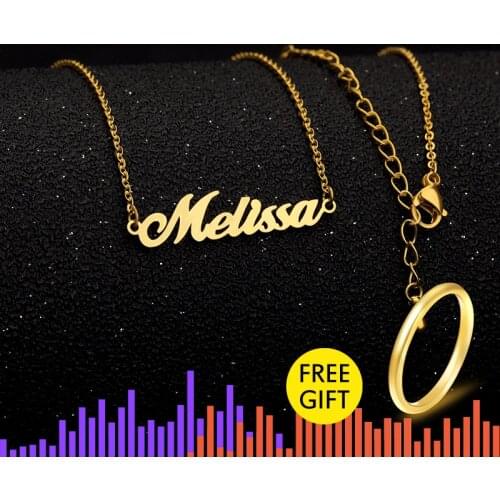 Personality letter necklace custom nameplate necklace Stainless Steel Boho Charm Jewelry 16 fonts for name Friendship Gift bff