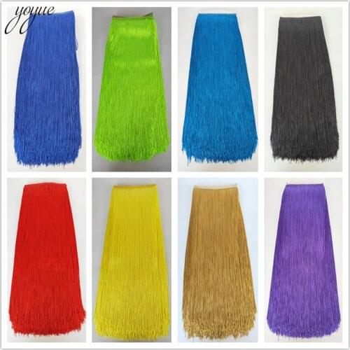 YOYUE 5Yards/lot 50cm Wide Lace Fringe Trim Tassel Fringe Trimming For DIY Latin Dress Stage Clothes Accessories Lace Ribbon