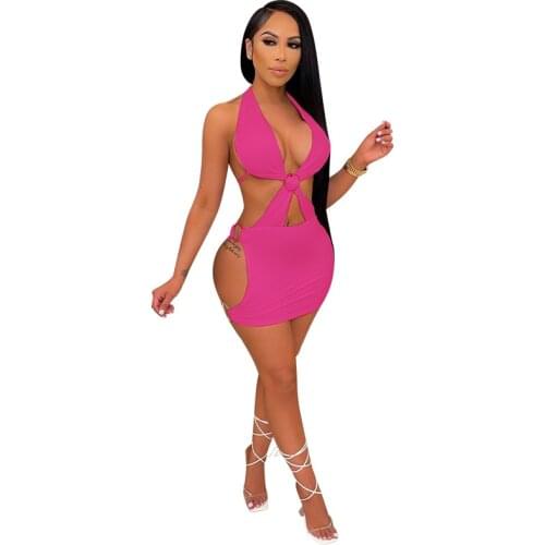 Summer Clothing Sexy Dress Backless Cross Tube Top Solid Club Dresses for Women Party Lounge Streetwear Y2k Clothes Wholesale