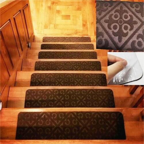 1/3Pcs 76*20cm Stair Mat Protector Rug Cover Self-adhesive Non-slip Stair Stepping Mat Foot Soft Washable Pattern Carpet Mat