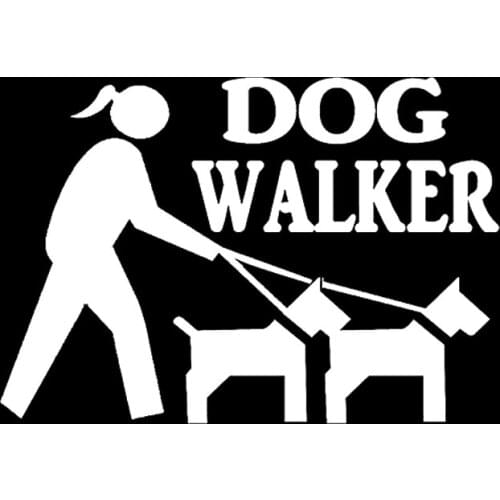 10.5*7.3cm Girl Dog Walker Decal Sticker Motorcycle SUVs Bumper Car Window Laptop Decor Decals Car Styling Car Sticker