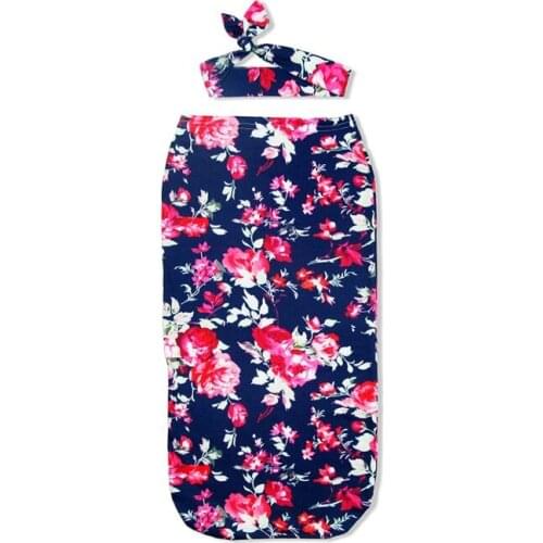 Baby Blankets Printed Newborn Infant Baby Boys Girls Sleeping Swaddle Muslin Wrap +Headband 2PC Photography Prop 57BF
