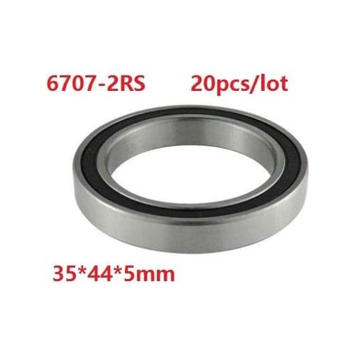 20pcs/lot 6707RS 6707-2RS 6707 2RS 35*44*5mm rubber cover Deep Groove Ball bearing 35x44x5mm