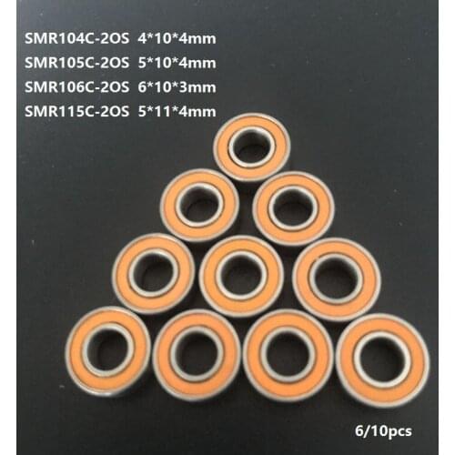 6/10pcs SMR104C-2OS SMR105C-2OS SMR106C-2OS SMR115C-2OS ABEC-7 Stainless Steel hybrid Si3N4 ceramic ball bearings fishing reel