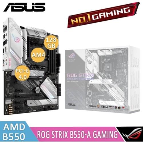 Asus ROG STRIX B550-A GAMING AM4 Motherboard ddr4 128gb AMD Ryzen PCI-E 4.0 M.2 SSD Overlocking CrossFireX B550 Placa-Mãe AM4