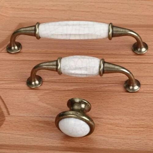 Free shipping96MM Antique funiture handle American TV cabinet wardrobe pull 5"European antique drawer handle Ceramic closet knob