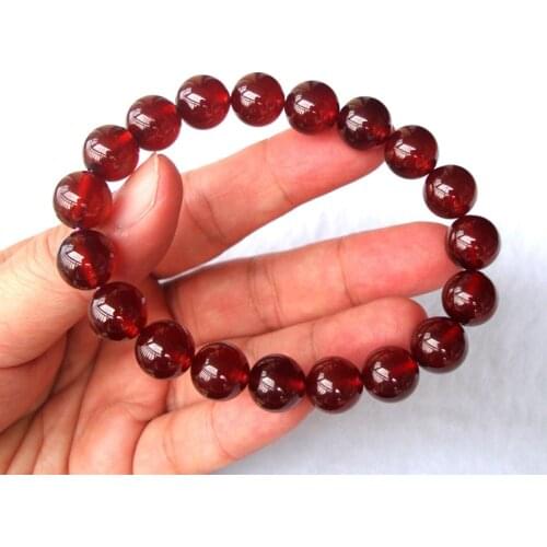 Free Shipping AAAAA Natural Orange Garnet Round Beads Stretch Bracelet Women Jewelry Accessories Weddings Parties Gift
