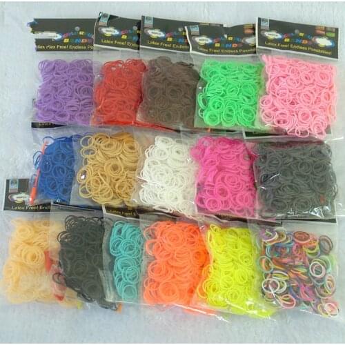 Color Western European Style Rubber Band Rainbow Knitting Machine Bracelets Loom Bands Arts & Crafts, DIY Toys