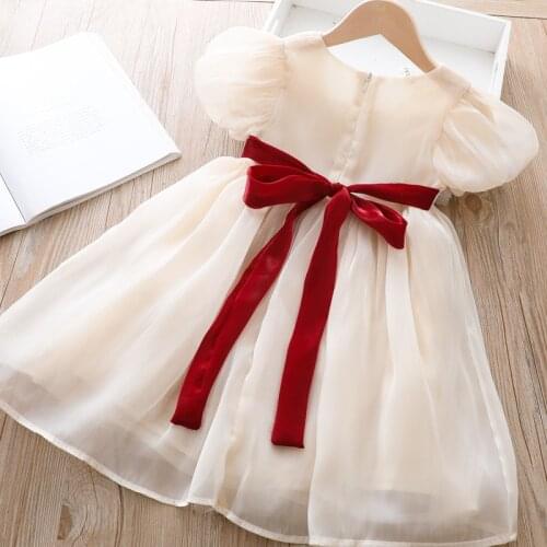 Baby Birthday Dress Children Princess Dress For Girls Summer Clothes Ball Gown with Big Bow 2-6Y