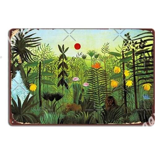 Henri Rousseau Metal Signs Retro Wall Mural Mural Wall Plaque Tin sign Posters