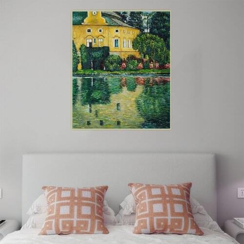 Holover Gustav Klimt"Schloss Kammer On The Attersee"Canvas Oil Painting Western Art Decor Poster Wall Aesthetic Home Decoration