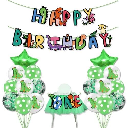 I am one dinosaur ballon birthday Party Decoration happy birthday banner star Aluminium Foil ballon 20pcs/set Party Decoration