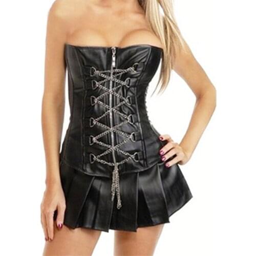 Exquisite PU chain body-shaping clothes waist-closure court corset corset