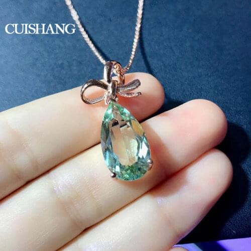 CSJ Cute Design Rings Natural Green Amethyst Quartz Ring in 925 Sterling Silver Fine Jewelry for Women&Lady Party gift box