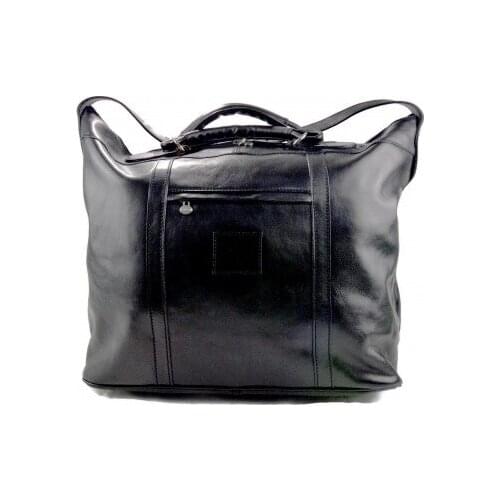 Leather dufflebag XXL weekender black mens ladies travel duffel gym bag luggage
