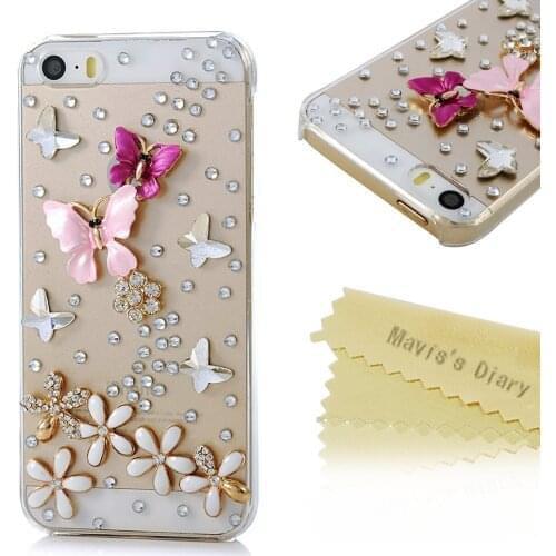 Crystal Butterfly Lingers Over The Flower Rhinestone Diamond Bling Clear Soft Case for iPhone 11 Pro Max X XS MAX XR 6s 7 8Plus