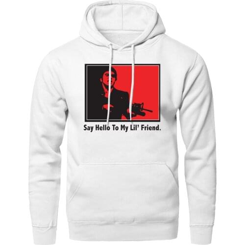 2020 men spring autumn fleece hoodie SCARFACE say hello to my lil-friend pattern pullover sweatshirts casual outwear hooded coat