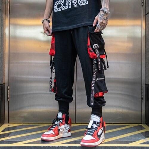 Men Casual Hip Hop Cargo Pants 2021 Autumn Trend Loose Hip Hop Streamers Street Dance Pants Stretch Multi-Pocket Cargo Men Pants