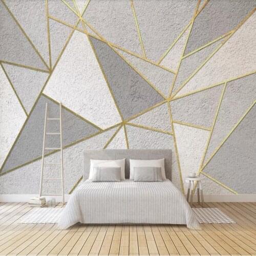 Milofi custom 3D wallpaper mural personality abstract geometric golden background wall living room bedroom decoration painting w