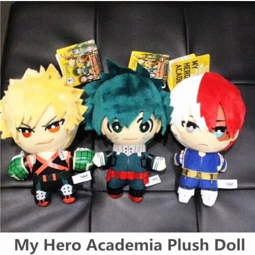 New Anime My Hero Academia Plush Doll Midoriya Izuku Todoroki Shoto Plush Pendant 15CM Stuffed Doll Toy Gifts